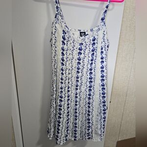 Floral Blue and White Dress